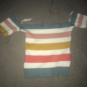 Striped off the shoulder top